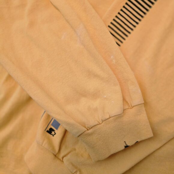 Vintage Starter Y2K Spellout Yellow Long Sleeve Shirt Mens Large Cyberpunk FLAW - Picture 7 of 13